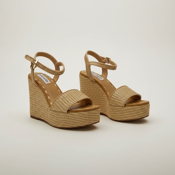 Steve Madden Shoes - Steve Madden Haven Natural Raffia Platform Sandals - Women's Size 7 - Brand New
